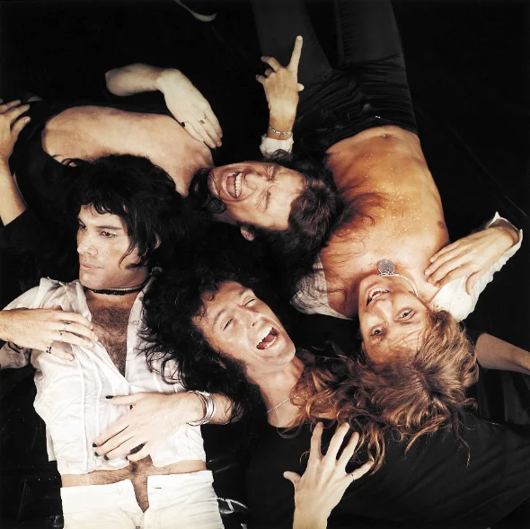 Queen, Sheer Heart Attack-era portrait, photographed by Mick Rock
